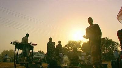 Sudanese people in an open market