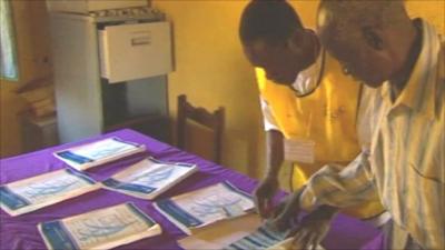 Inside a polling station in Sudan