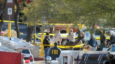 Police and FBI at the scene of the shooting