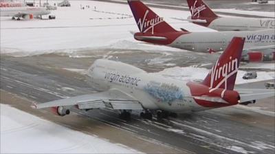 Virgin Atlantic airplanes at Heathrow