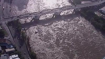 Flooded river in Brisbane