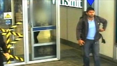 CCTV footage of Hasib Hussain carrying a bomb in his rucksack