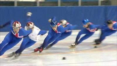 Speed skaters