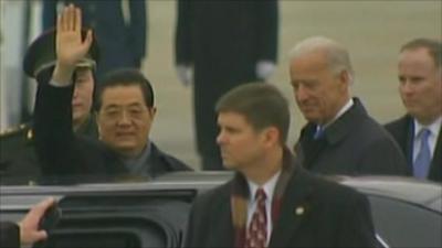 Chinese President Hu Jintao and US Vice President Joe Biden