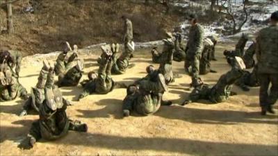 South Korean students in boot camp