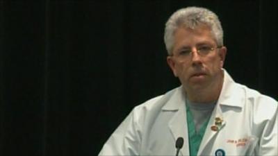 Doctors in Houston briefing journalists