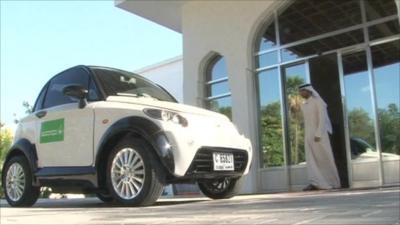 The green car has arrived in Dubai