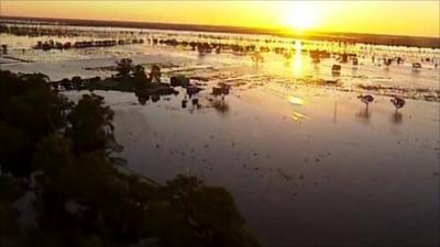 Flood waters in Victoria, Australia