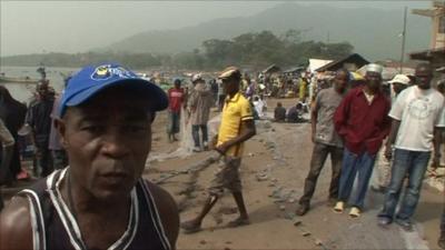 Harbourmaster at the port of Tumbu in eastern Sierra Leone