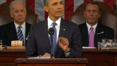 President Barack Obama (centre)