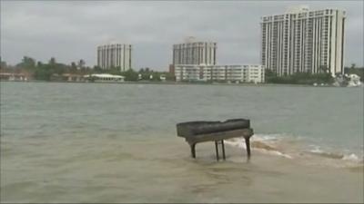 Grand piano in Biscayne Bay