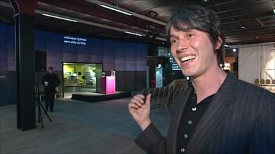 Professor Brian Cox in the Museum of Science and Industry's Revolution gallery
