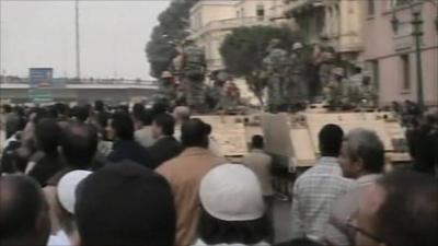 Tank on the streets in Egypt