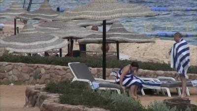 Tourists in Red Sea resort