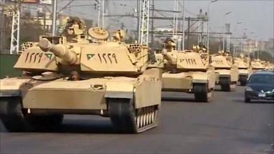 Tanks on the roads of Egypt