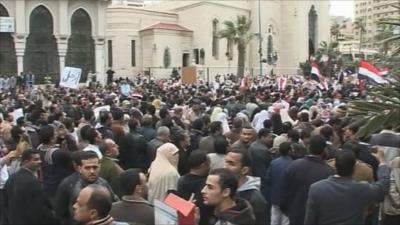 Protesters in Alexandria