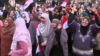 Protesters in Tahrir Square