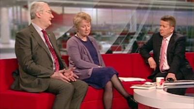 Chris Cloke from the NSPCC and the author and mother Alison Baverstock