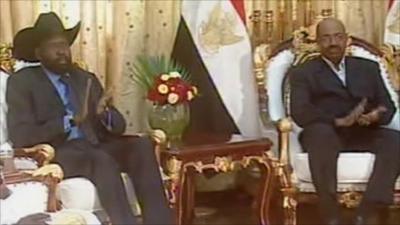 South Sudan's leader Salva Kiir and Sudanese President Omar al-Bashir