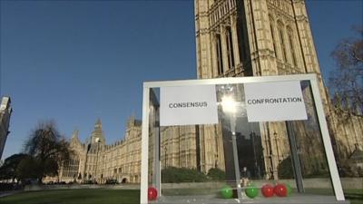 Mood box outside the House of Commons