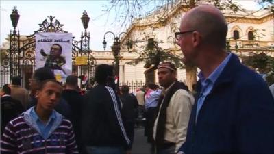 Gates outside Egypt's parliament building