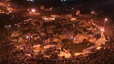 Proteters' camp in Tahrir Square, Cairo