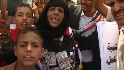 Protesters on the streets of Yemen