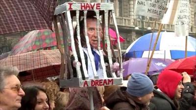 Anti-Berlusconi rally in Milan