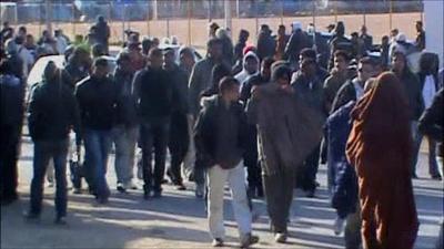 Tunisian migrants in Lampedusa, Italy