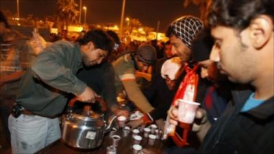 Protesters camping out in Bahrain's capital