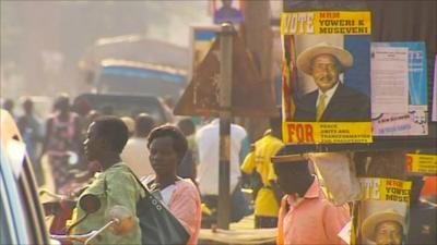 Election posters in Gulu, Uganda