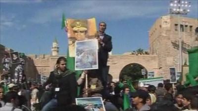 Government supporters in Tripoli