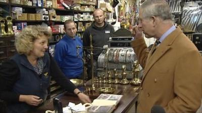 Prince Charles in ironmongers