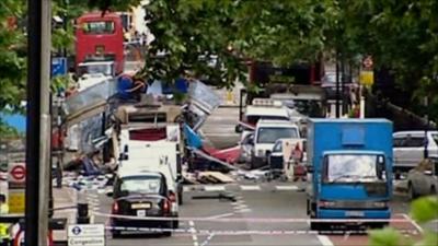 Bus bombed at Tavistock Square