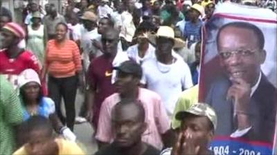 Rally on the streets of Port-au-Prince