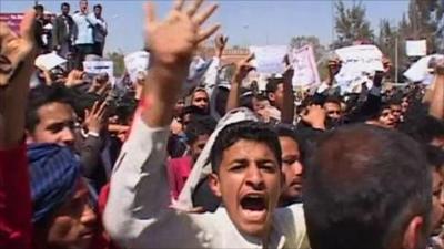 Protesters in Sanaa