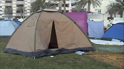 Tents in Pearl Square