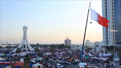 Protesters in Bahrain's Pearl Square