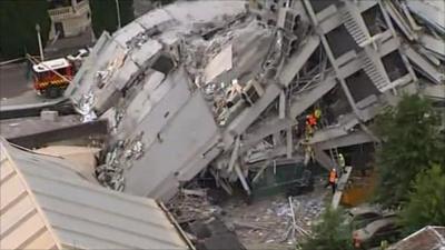 Collapsed building in Christchurch