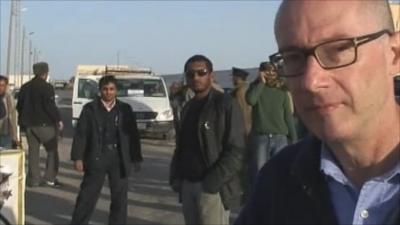 Jon Leyne at Tunisia Libya border