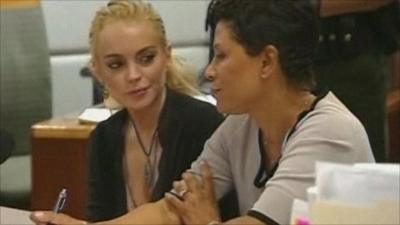 Lindsay Lohan and her lawyer Shawn Chapman Holley