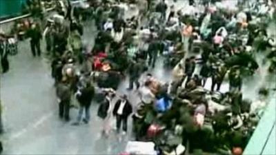 Passengers at Tripoli airport