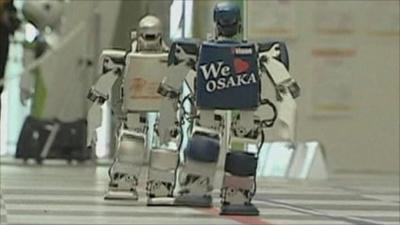 Mini-robots competing in the marathon