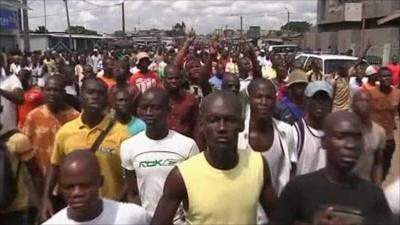 Crowds on streets