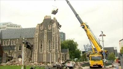 A damaged church