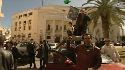 Gaddafi supporters in Tripoli