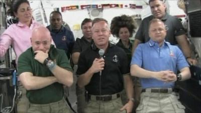 Space shuttle Discovery crew