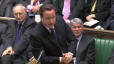 David Cameron in the House of Commons