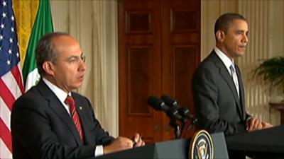 Felipe Calderon and Barack Obama