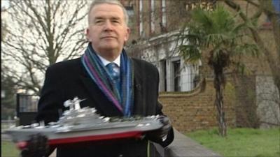 Lord West and toy ship